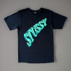 Stussy Shirt Medium Black 3D Logo Los Angeles Streetwear